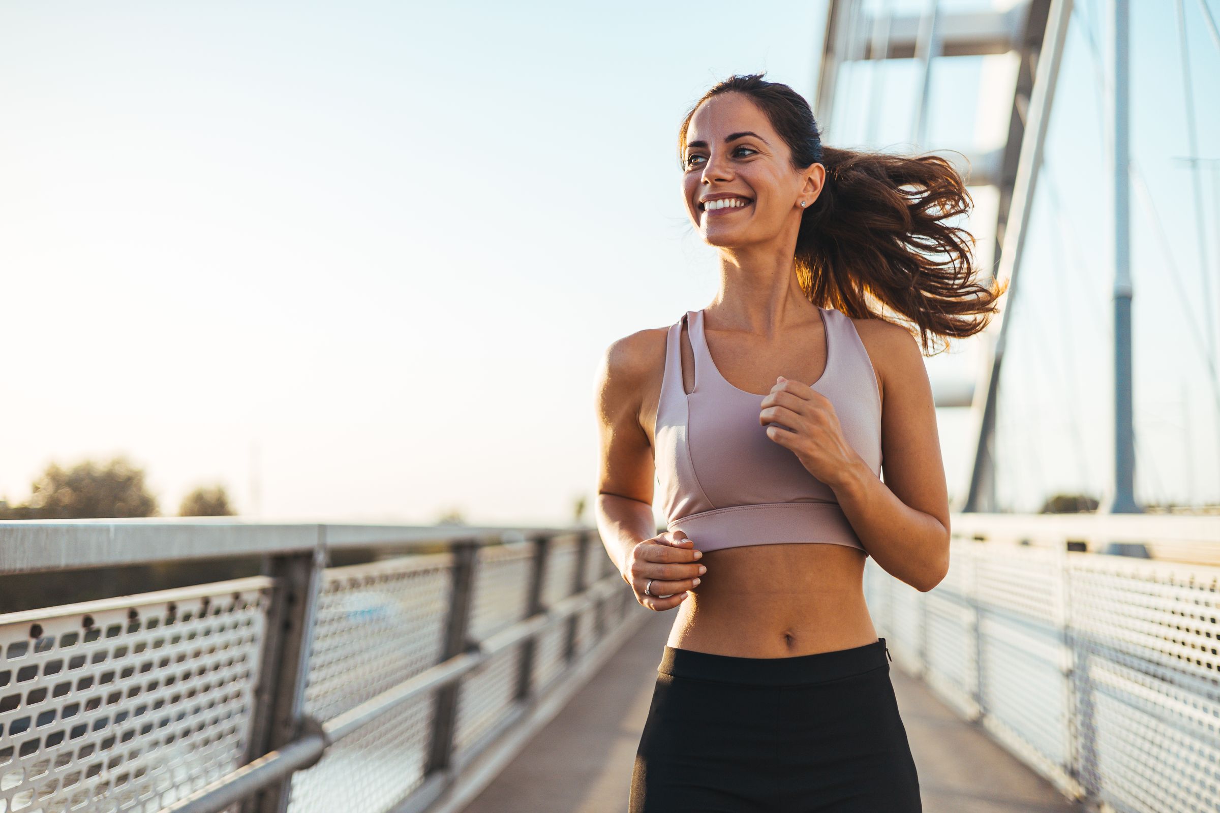 A person running outdoors at sunrise — MOOV's vision of aging well
